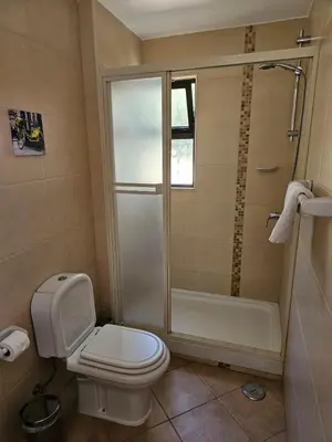 a bathroom with a shower and a toilet and a tub at São Rafael Golden Pearl Haven in Albufeira