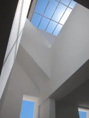 a skylight in a building with a window at Casa da Madalena Backpackers Hostel in Faro