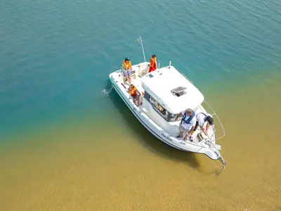 a group of people on a boat in the water at Villa Florença by Algarve Vacation in Albufeira
