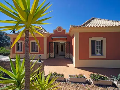 a house with a palm tree in front of it at Holiday Home Montinho by Interhome in Loulé