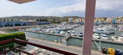 a view of a marina with boats in the water at Albufeira Marina Villa 27 in Albufeira
