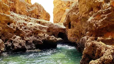 a view of a river in a rocky canyon at Albufeira Ocean view (62) in Albufeira