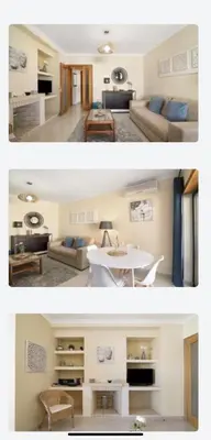 a kitchen with a stove and a washing machine at Appartement Villamoura in Vilamoura