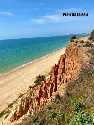 a view of a beach with the ocean and a cliff at Vista Mar 2 in Albufeira