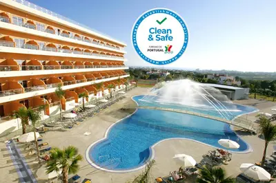 a view of the pool at the clean and safe hotel at Hotel Apartamento Balaia Atlantico in Albufeira