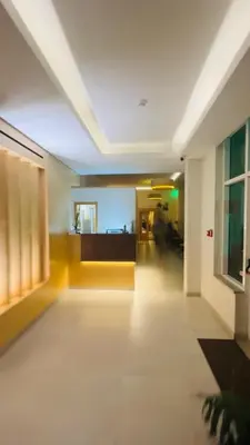 an empty room with a hallway in a building at Hospedaria Frangaria in Faro