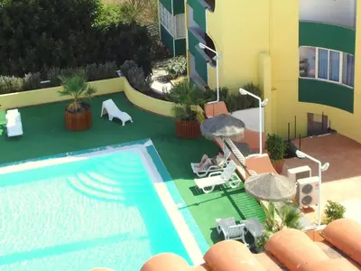 an aerial view of a swimming pool in a building at Parque das Amendoeiras in Vilamoura