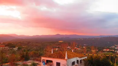 a house with a view of the mountains at Monte Madalena in Adega