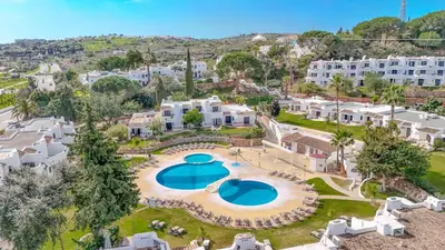 an aerial view of a resort with a swimming pool at T2 Casa Albufeira - Pool & Sun Terrace in Albufeira