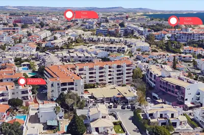 an aerial view of a city with buildings at #005 Foxy B by Home Holidays in Albufeira