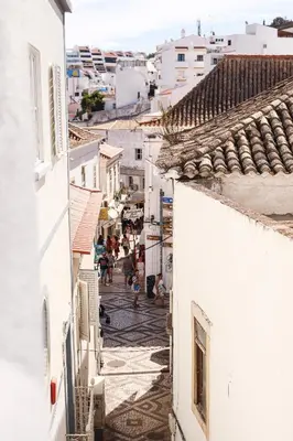an overhead view of a city street with buildings at Peneco Albufeira GuestHouse in Albufeira