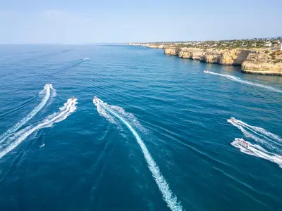 a group of boats in the water at Villa Tulum by Algarve Vacation in Almancil