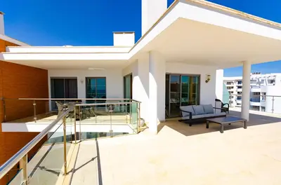 a view of a balcony of a house at Penthouse Apartment, Superb sea view 1 Bedroom, Verandas do Mar AT02 in Albufeira