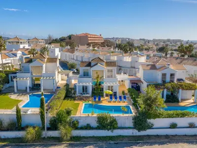 an aerial view of a villa with a swimming pool at Villa Villa Blue Ocean by Interhome in Patroves