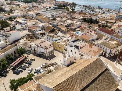 an aerial view of a city with buildings at Faro Downtown Ria Formosa I in Faro