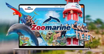 a tablet screen with a zoo marine website at Marina Luxor in Vilamoura