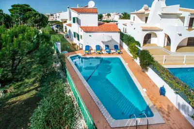 an aerial view of a villa with a swimming pool at Julieta by Algarve Villa Holidays in Galé