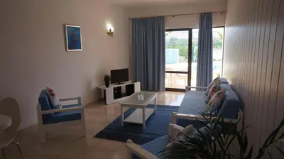 a living room with a couch and a tv at FLOR DO VALE - APARTAMENTOS TURISTICOS in Guia