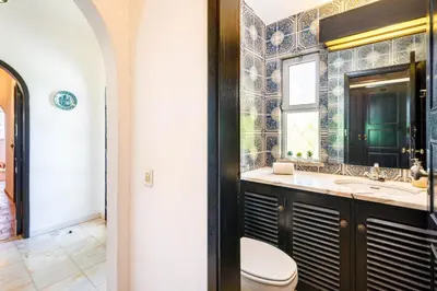 a bathroom with a toilet and a sink at Villa Vale Do Lobo 626 3 Bedrooms Private Pool Short Walk To The Praca in Vale do Lobo