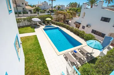 an aerial view of a swimming pool in a villa at Villa Azul in Guia
