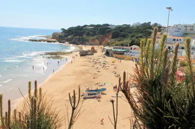 a group of people on a beach near the ocean at Duplex Varandas Do Mar Patricia Vista Mar - 50 metros Praia Olhos de Água in Albufeira