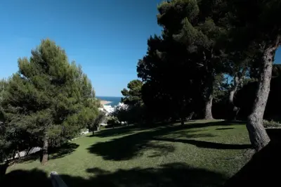 a view of a city and the ocean at Fabulous Sea view Studio near old town Albufeira in Albufeira