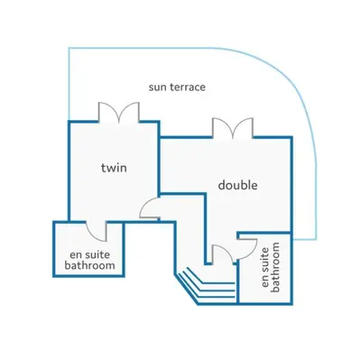 a block diagram of an attic bathroom at Villa Elanor by Villa Plus in Albufeira