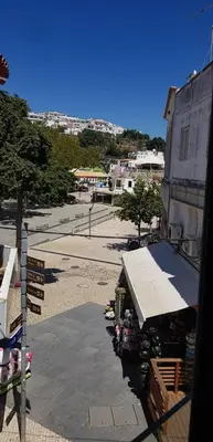 an overhead view of a street with a building at Terrace apartament on the Sea in Albufeira