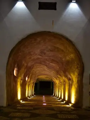 a tunnel with lights on the end of it at Terrace apartament on the Sea in Albufeira
