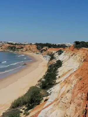 a view of a sandy beach and the ocean at Casa Sophie Albufeira in Albufeira