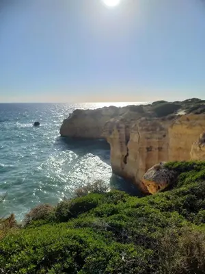 a view of the ocean from a cliff at Sun way in Albufeira