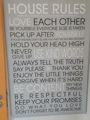 a sign with the words house rules love each other be yourselfeveryone else is taken at Modern apartment with sunny south facing terrace in Albufeira