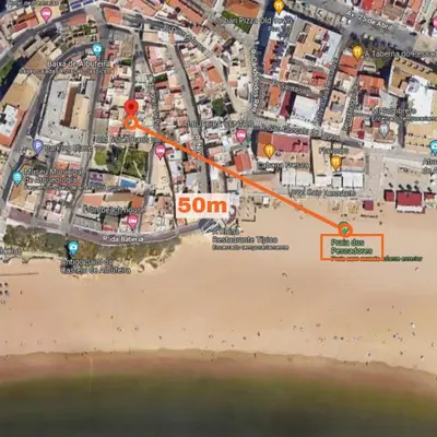 a map of the beach with the speed limit at #097 Casa Antonieta 2 by Home Holidays in Albufeira