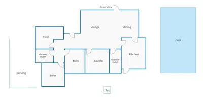 a floor plan of a house at Villa Terra by Villa Plus in Albufeira