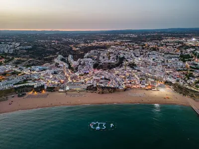 an aerial view of a beach and a city at Coração do Mar by OCvillas in Albufeira