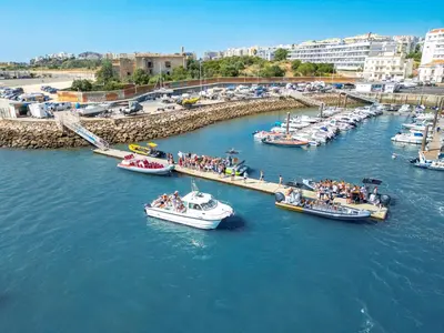 a group of boats are docked in a harbor at Villa Laura by Algarve Vacation in Albufeira