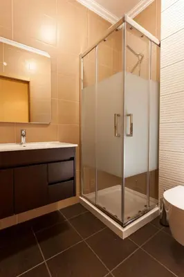 a bathroom with a shower and a sink at Apartment Aria - Great area for children in Albufeira