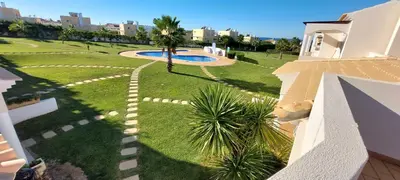 an aerial view of a yard with a swimming pool at Baia Village - Galé - Albufeira in Albufeira