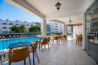 an aerial view of the city and the ocean at Emeralds Albufeira by DK Stays in Albufeira