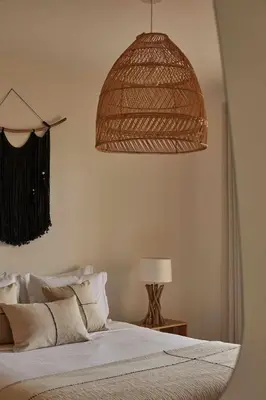 a bedroom with a bed and a large mirror at Casa Terra with Pool & Free WiFi in Albufeira