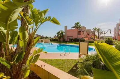 a view of a swimming pool in a resort at Greice Homes-2 bedroom penthouse Vilamoura in Quarteira
